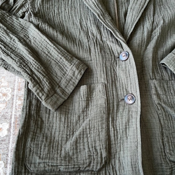 Madewell Olive Gauze Blazer - Picture 2 of 6